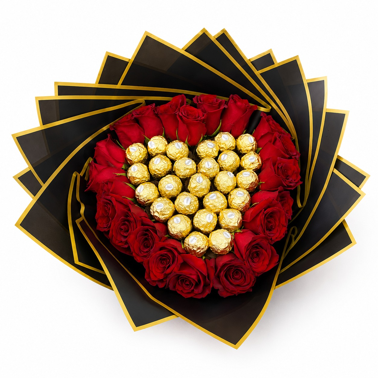 Ramo de 15 rosas con chocolates