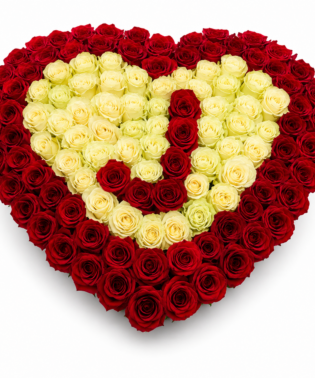 Box de corazon grande en rosas importadas