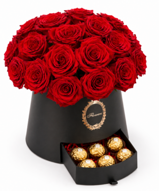 Caja cónica de rosas importadas