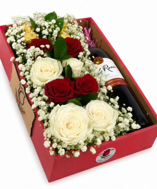 Vinera de rosas y chocolates
