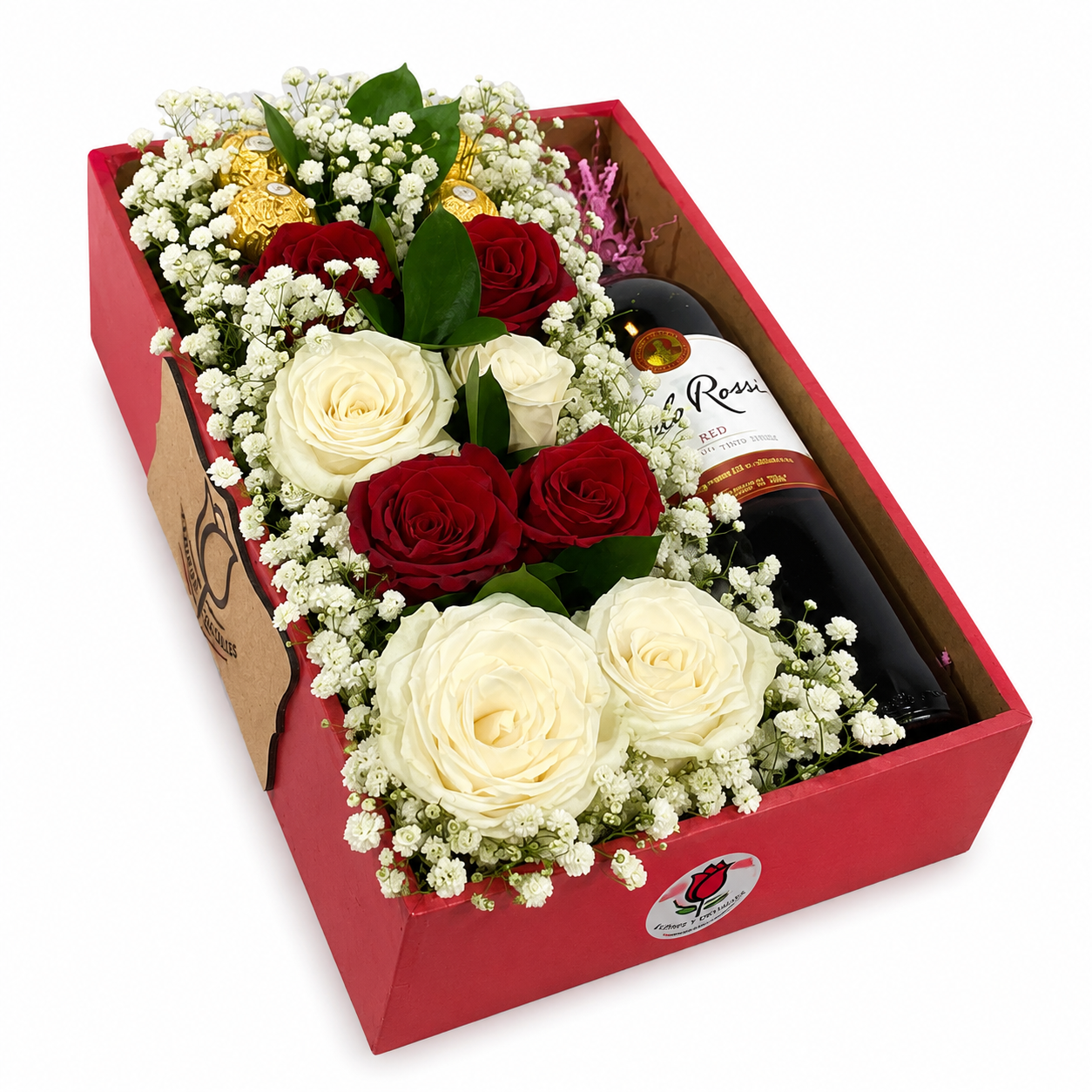 Vinera de rosas y chocolates
