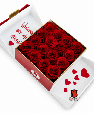 Open box de rosas