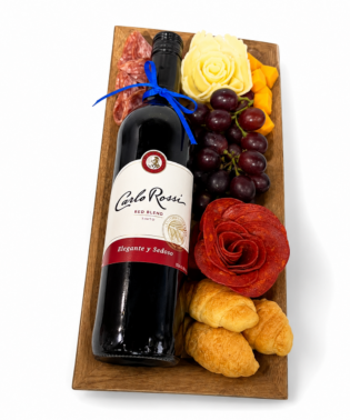 Bandeja pequeña con vino