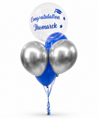 Bouquet de globo burbuja personalizado y latex en helio