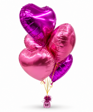 Bouquet de 5 globos metalicos en helio