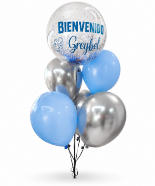 Bouquet de globo burbuja y latex en helio